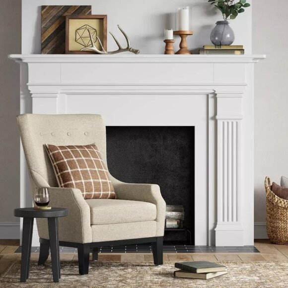 Woodland Short Carved Wood Table Black - Threshold Target - New in Box - Picture 2 of 6